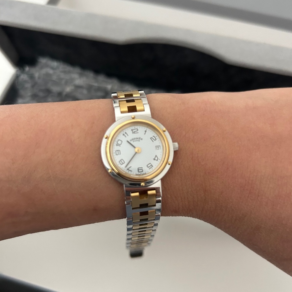 Hermes Two-Tone Silver and Gold Women's Watch